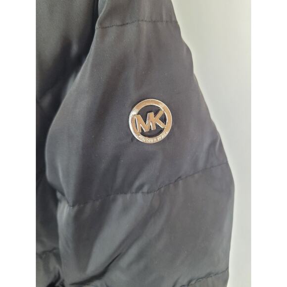 Michael Kors Jacket Women's Black Down Parka Coat Belted Faux Fur Hooded Sz XXS - Picture 5 of 16